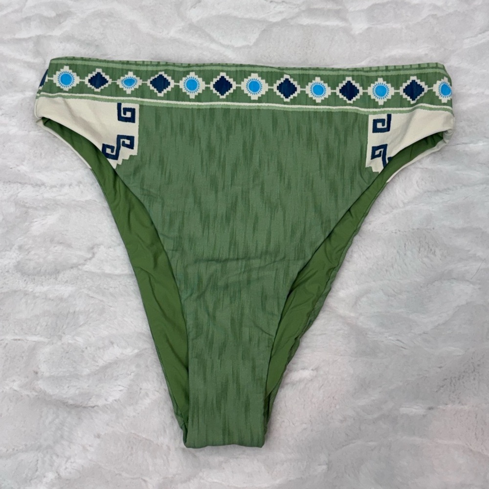 Seafolly Green Patterned Bikini Bottom Size 10